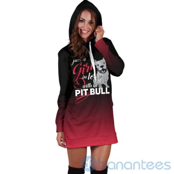 Just A Girl in Love With Her Pit Hoodie Dress For Women Product Photo