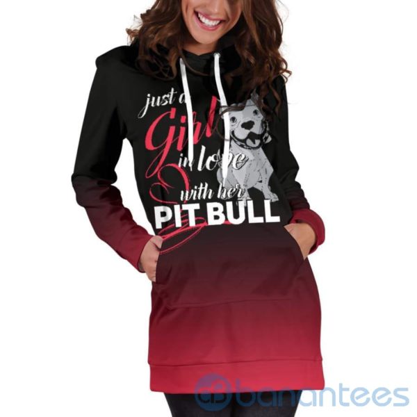 Just A Girl in Love With Her Pit Hoodie Dress For Women Product Photo