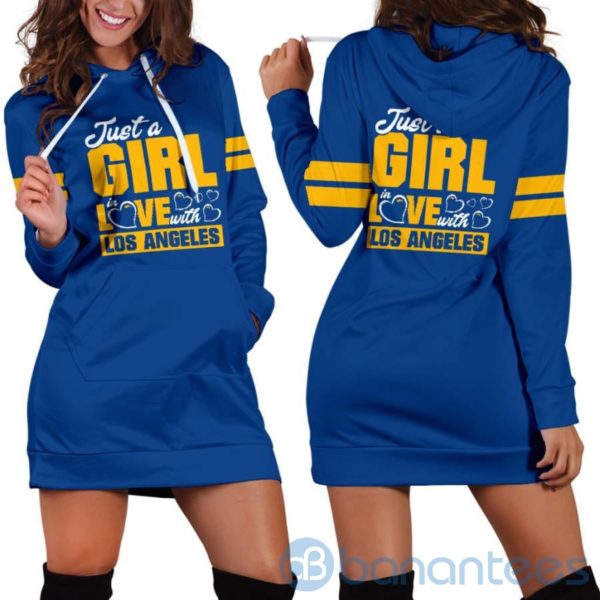 Just A Girl in Love With Los Angeles Hoodie Dress For Women Product Photo