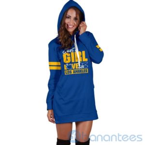 Just A Girl in Love With Los Angeles Hoodie Dress For Women Product Photo