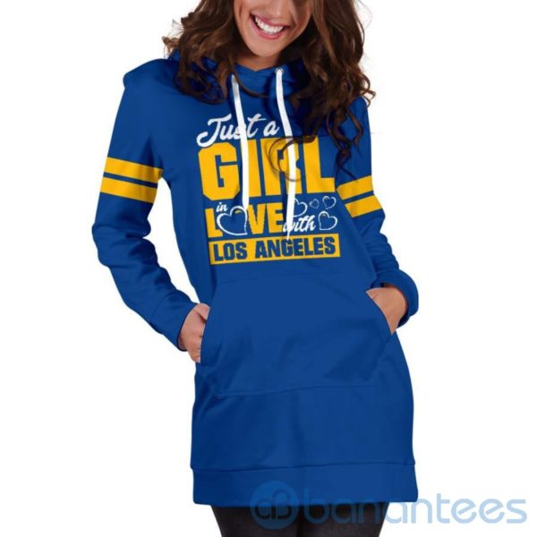 Just A Girl in Love With Los Angeles Hoodie Dress For Women Product Photo
