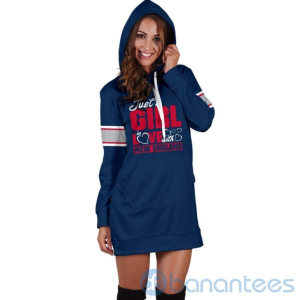 Just A Girl in Love With New England Hoodie Dress For Women Product Photo