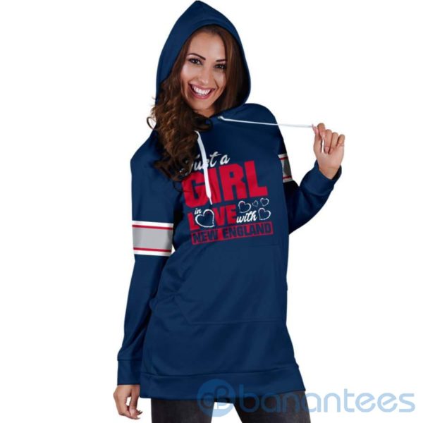 Just A Girl in Love With New England Hoodie Dress For Women Product Photo