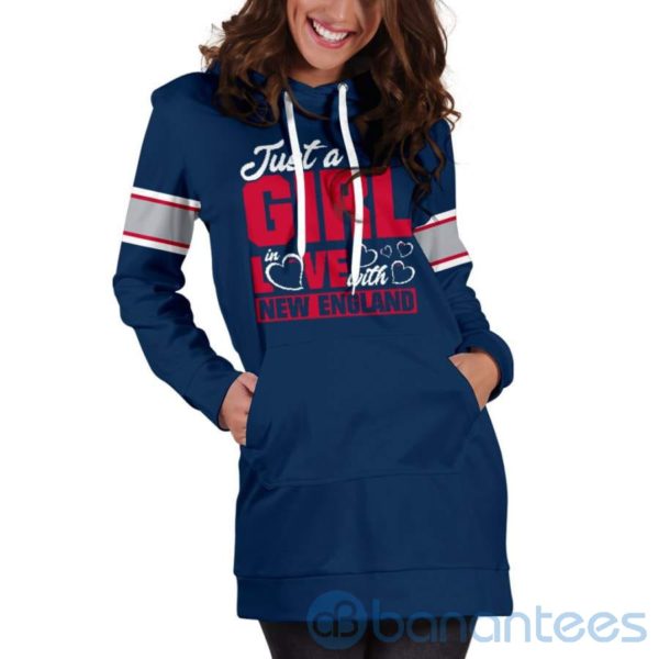 Just A Girl in Love With New England Hoodie Dress For Women Product Photo
