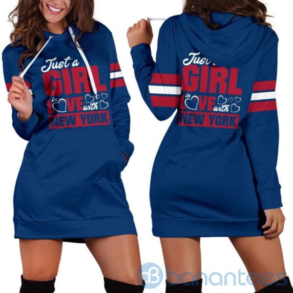 Just A Girl in Love With New York Hoodie Dress For Women Product Photo