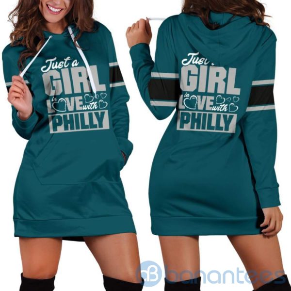 Just A Girl in Love With Philly Hoodie Dress For Women Product Photo