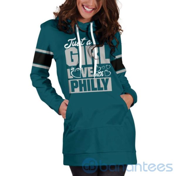 Just A Girl in Love With Philly Hoodie Dress For Women Product Photo