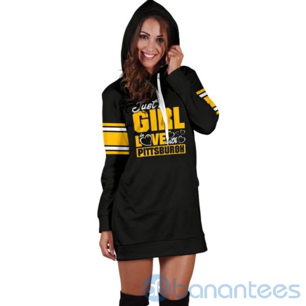 Just A Girl in Love With Pittsburgh Hoodie Dress For Women Product Photo
