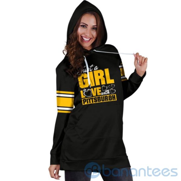 Just A Girl in Love With Pittsburgh Hoodie Dress For Women Product Photo