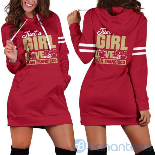 Just A Girl in Love With San Francisco Hoodie Dress For Women Product Photo