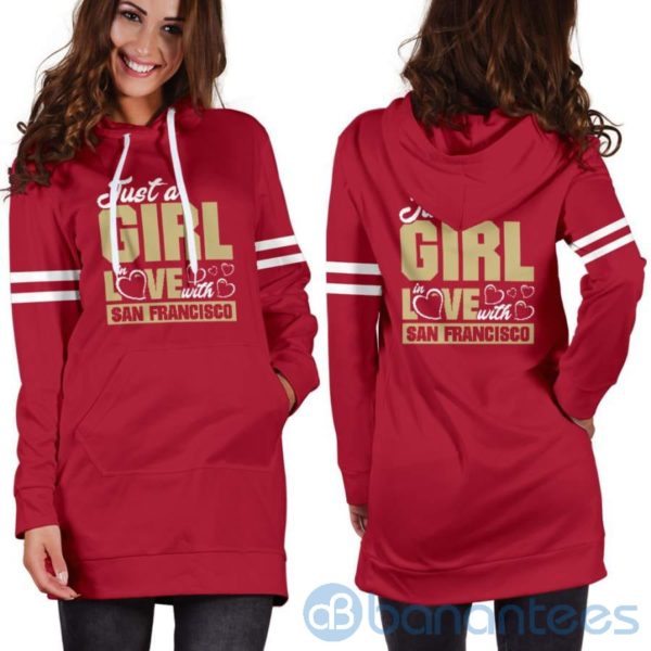 Just A Girl in Love With San Francisco Hoodie Dress For Women Product Photo