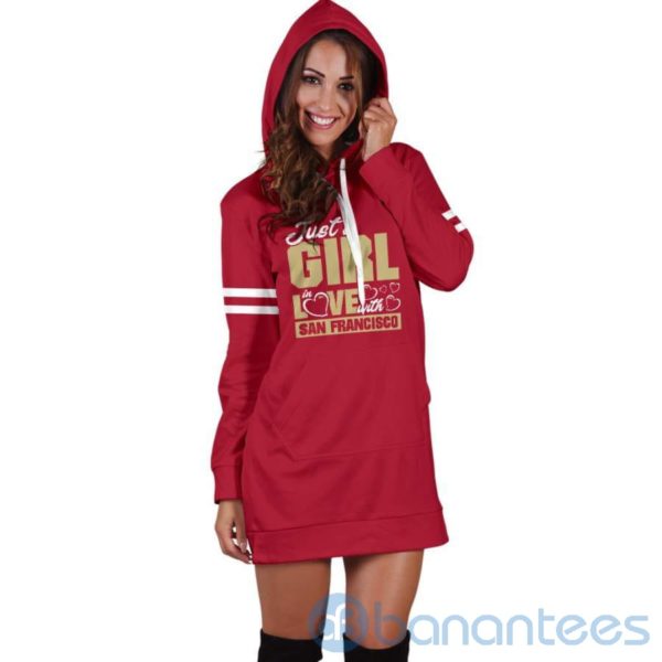 Just A Girl in Love With San Francisco Hoodie Dress For Women Product Photo