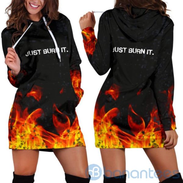 Just Burn It Hoodie Dress For Women Product Photo