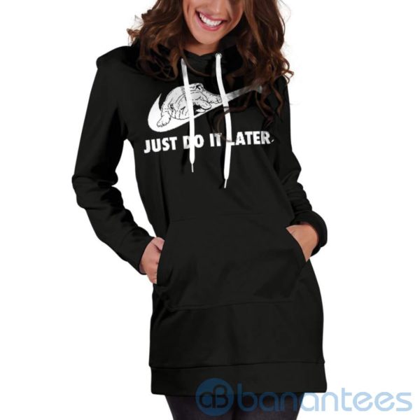 Just Do It Later Bulldog Hoodie Dress For Women Product Photo