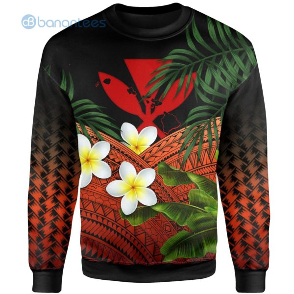 Kanaka Maoli Polynesian Plumeria Banana Leaves Tropical Leaves 3D Sweatshirt Product Photo