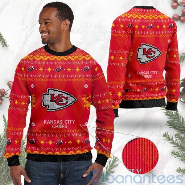 Kansas City Chiefs American Football Black Ugly Christmas 3D Sweater Product Photo