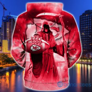 Kansas City Chiefs Death Skull All Over Printed 3D Hoodie Zip Hoodie Product Photo