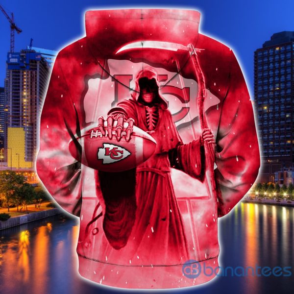 Kansas City Chiefs Death Skull All Over Printed 3D Hoodie Zip Hoodie Product Photo