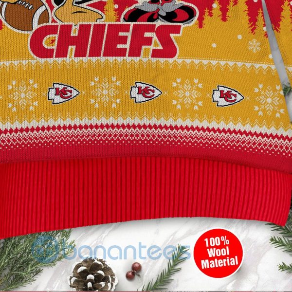 Kansas City Chiefs Disney Donald Duck Mickey Mouse Goofy Custom Name Christmas 3D Sweater Product Photo
