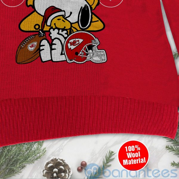 Kansas City Chiefs Funny Charlie Brown Peanuts Snoopy Christmas Tree Ugly Christmas 3D Sweater Product Photo