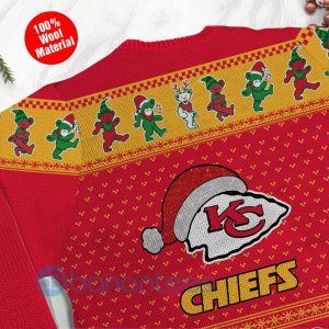 Kansas City Chiefs Grateful Dead SKull And Bears Custom Name Uglu Christmas 3D Sweater Product Photo