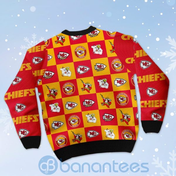 Kansas City Chiefs Logo Checkered Flannel Design Ugly Christmas 3D Sweater Product Photo