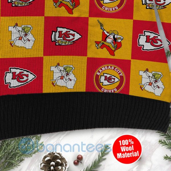 Kansas City Chiefs Logo Checkered Flannel Design Ugly Christmas 3D Sweater Product Photo