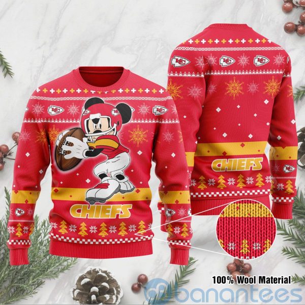 Kansas City Chiefs Mickey Mouse Funny Ugly Christmas 3D Sweater Product Photo