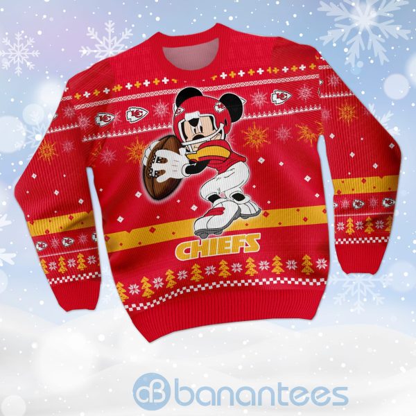 Kansas City Chiefs Mickey Mouse Funny Ugly Christmas 3D Sweater Product Photo