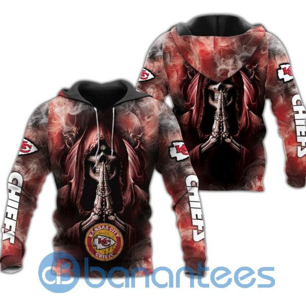 Kansas City Chiefs Skull Smoke All Over Printed 3D Hoodie Zip Hoodie Product Photo