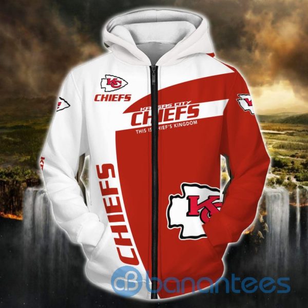 Kansas City Chiefs This is Chief's Kingdom Red White Full Printed 3D Hoodie, Zip Hoodie Product Photo