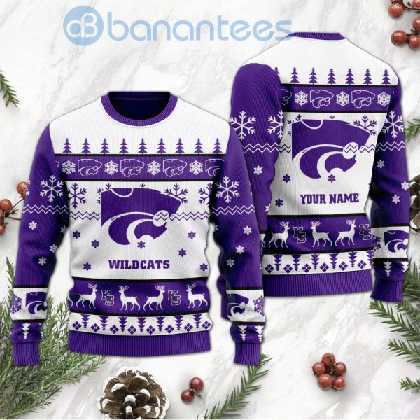 Kansas State Wildcats Custom Name Personalized Ugly Christmas 3D Sweater Product Photo