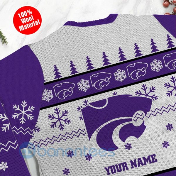 Kansas State Wildcats Custom Name Personalized Ugly Christmas 3D Sweater Product Photo