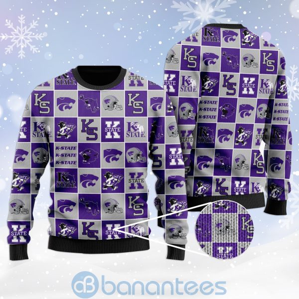 Kansas State Wildcats Football Team Logo Ugly Christmas 3D Sweater Product Photo