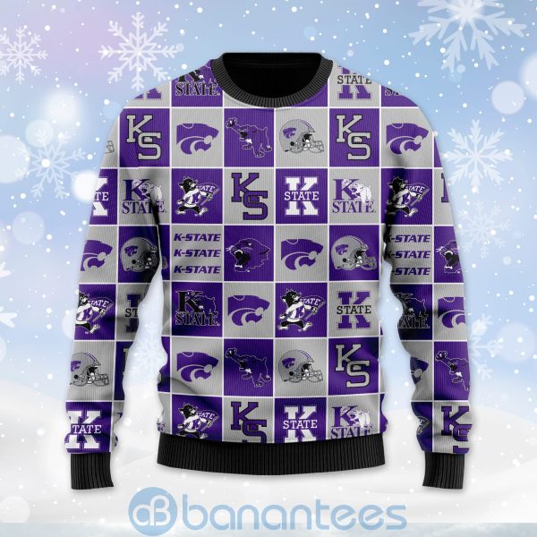 Kansas State Wildcats Football Team Logo Ugly Christmas 3D Sweater Product Photo