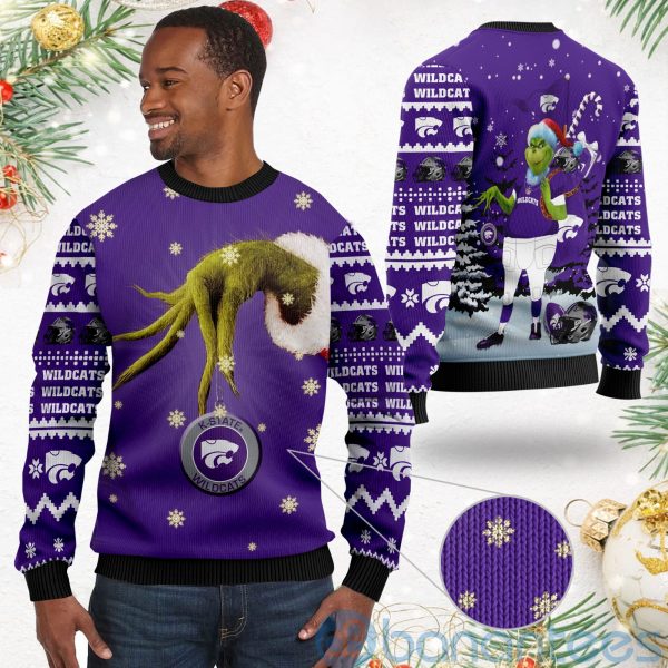 Kansas State Wildcats Team Grinch Ugly Christmas 3D Sweater Product Photo