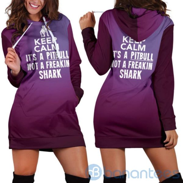 Keep Calm Pitbull Hoodie Dress For Women Product Photo