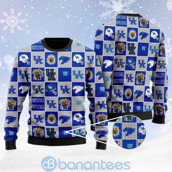 Kentucky Wildcats Football Team Logo Ugly Christmas 3D Sweater Product Photo