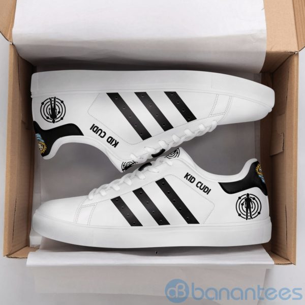 Kid Cudi Black Striped White Low Top Skate Shoes Product Photo