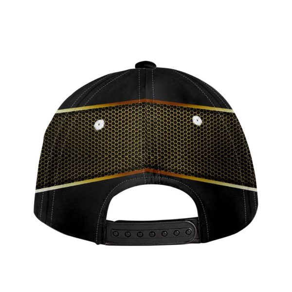 King Birdie Golfer Skull Silver Metal All Over Printed 3D Cap Product Photo