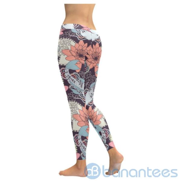 Koi Fish and Lotus Leggings For Women Product Photo