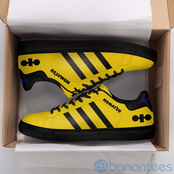 Komatsu Black Striped Yellow Low Top Skate Shoes Product Photo