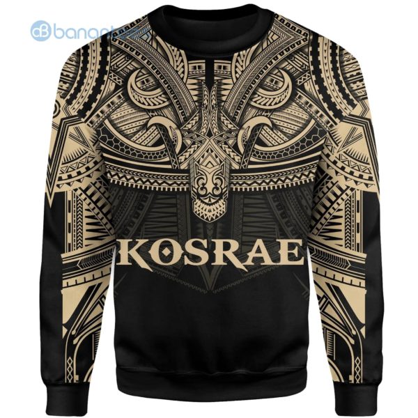 Kosrae Polynesian Pattern Yellow And Black All Over Printed 3D Sweatshirt Product Photo