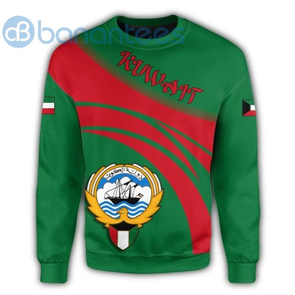 Kuwait Coat Of Arms Cricket Style Green All Over Printed 3D Sweatshirt Product Photo