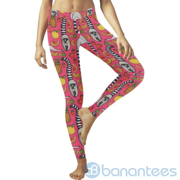 Lemurs And Banana Leggings For Women Product Photo
