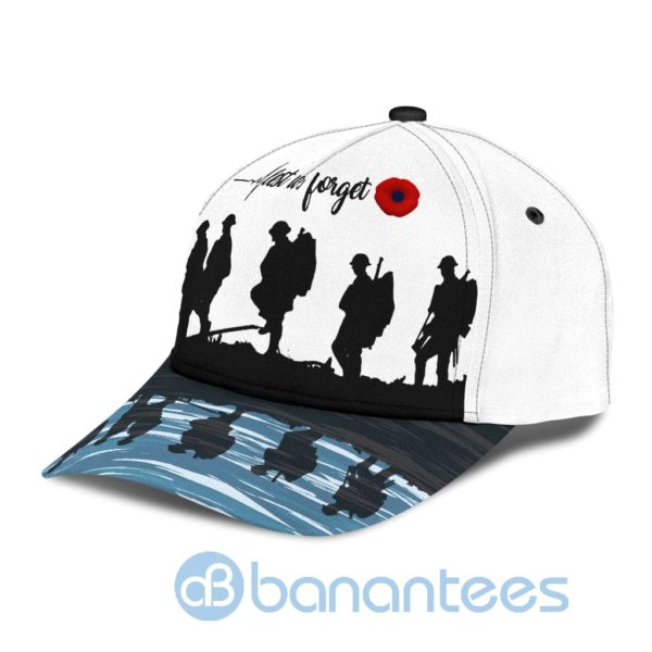 Lest We Forget Anzacay Poppy Flower Australian Infantry Cap Product Photo