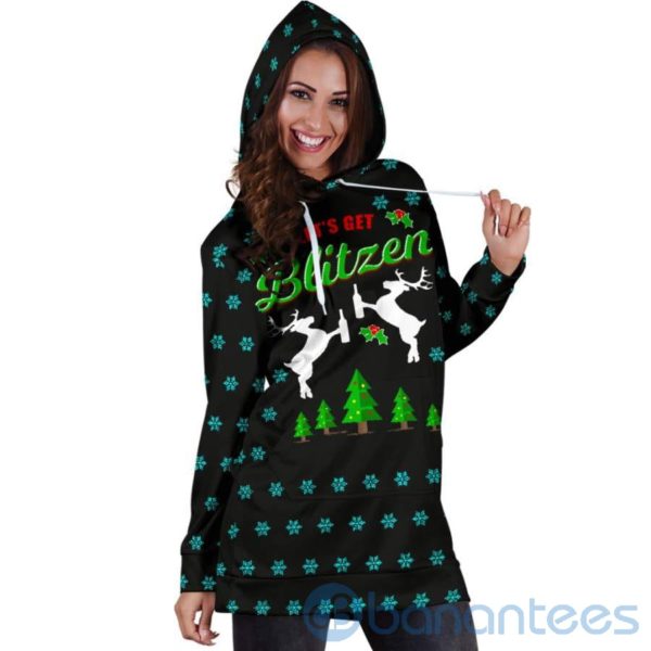 Let's Get Blitzen Christmas Hoodie Dress For Women Product Photo