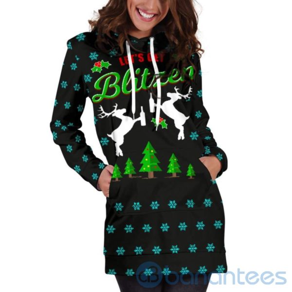 Let's Get Blitzen Christmas Hoodie Dress For Women Product Photo