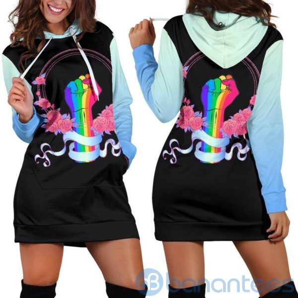 Lgbt Black Hoodie Dress For Women Product Photo