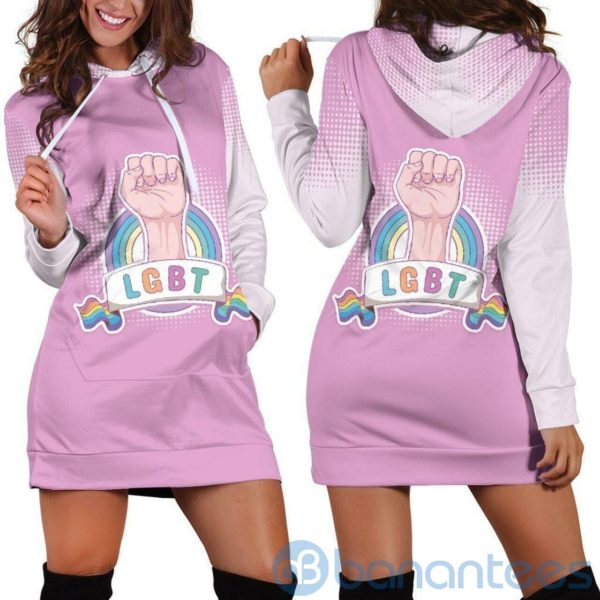 Lgbt Rainbow Hoodie Dress For Women Product Photo